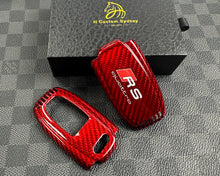 Load image into Gallery viewer, RS Premium Fiber Keyring key Fob Cover Package For Audi RS5 RS6 RS7 R8 old model Custom Made