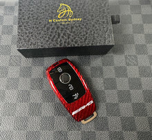 Load image into Gallery viewer, Premium Fiber Key Fob Cover Case Keychain For Mercedes A B C E S CLA GLB GLC GLE GLS G AMG GT Class Exclusive Made