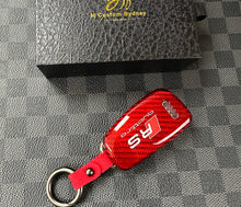 Load image into Gallery viewer, RS Premium Fiber Keyring Key Fob Cover Package For Audi RS3 RSQ3 TTRS R8 Custom Made
