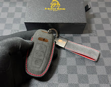 Load image into Gallery viewer, Premium Audi 8Y S3 RS3 Alcantara Key Cover Keychain Set Exclusive Gift Custom Made