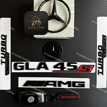 Load image into Gallery viewer, Gloss Black GLA45S Badges Package For Mercedes GLA45S H247 Exclusive Pack