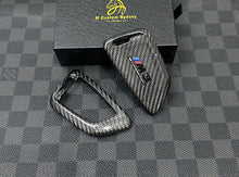 Load image into Gallery viewer, Genuine Carbon Fiber Keyring Key Fob Cover Keychain Pack For BMW M3 M4 M5 M8 Competition Custom Made Exclusive