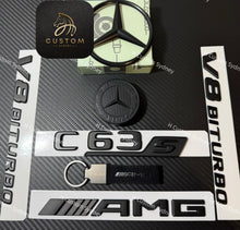Load image into Gallery viewer, C63S Matte Black Badges Package For Mercedes C63S AMG W205 C205 A205 S205 Exclusive Pack