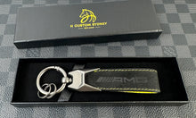 Load image into Gallery viewer, AMG Style Premium Alcantara and Nappa Leather Keyring Keychain For Mercedes AMG Edition one models Custom Made Exclusive Gift