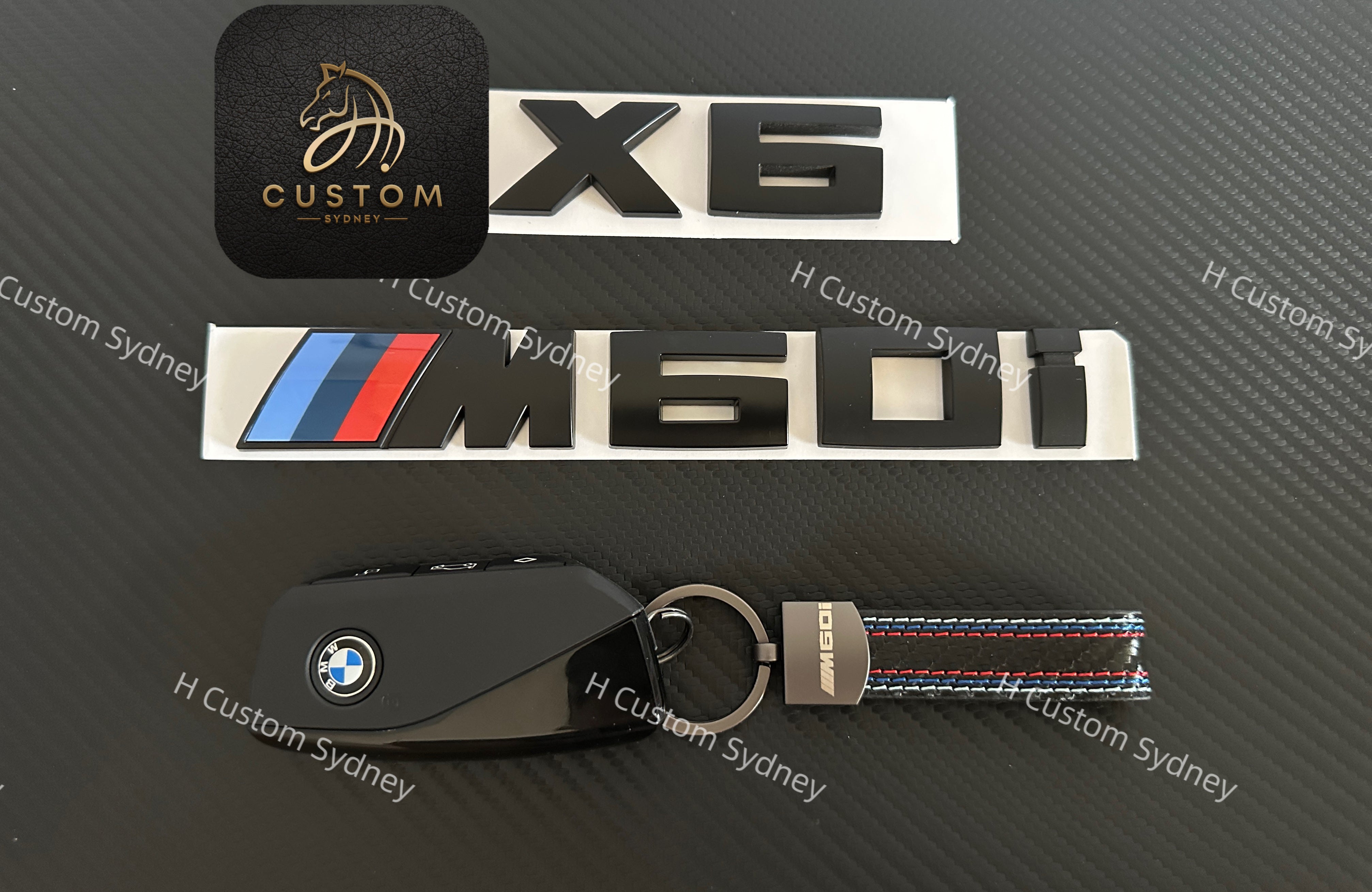 Matte Black X6 M60i Full Badges Emblem For BMW X6 G06LCI Exclusive Pac ...