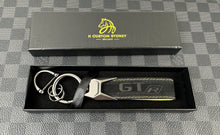 Load image into Gallery viewer, GTR Style Premium Alcantara and Nappa Leather Keyring Keychain For Mercedes AMG GTR models Custom Made Exclusive Gift
