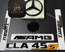 Load image into Gallery viewer, CLA45S Gloss Black Full Black Badges Emblems Package For Mercedes CLA45S C118 2024+ Models Exclusive Night Edition Pack