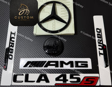 Load image into Gallery viewer, CLA45S Gloss Black Full Black Badges Emblems Package For Mercedes CLA45S C118 2024+ Models Exclusive Night Edition Pack
