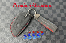 Load image into Gallery viewer, Premium Alcantara and Nappa Leather Key Cover Case Keychain Fit For BMW M3 M4 M5 M8 X3M X4M X5M X6M Competition Models Exclusive Edition