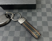 Load image into Gallery viewer, Luxury Carbon Fiber Key Case Keychain Set Fit For Porsche Taycan Exclusive Edition