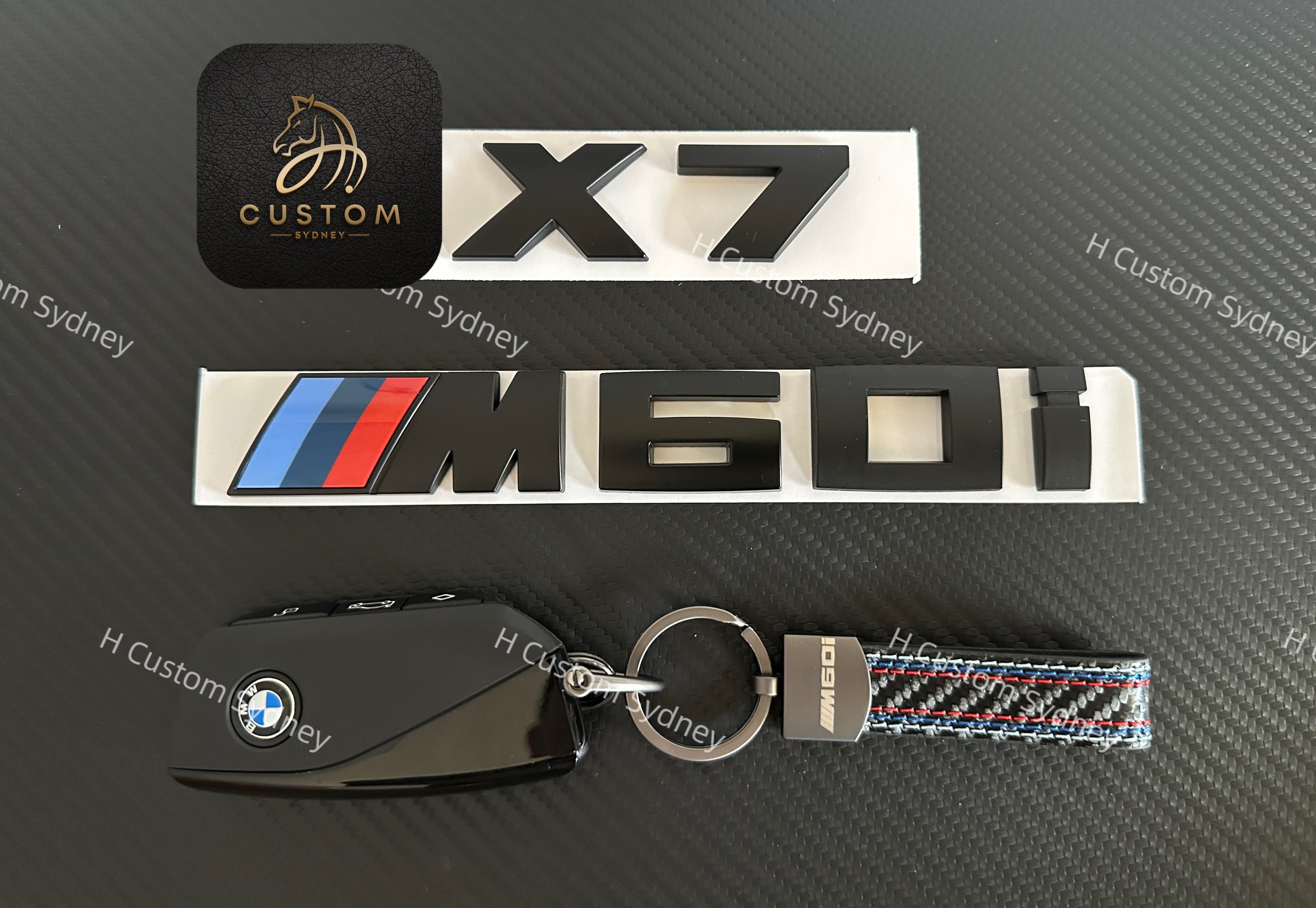 Matte Black X7 M60i Full Badges Emblem For BMW X7 G07LCI Exclusive Pac ...