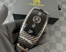 Load image into Gallery viewer, GLC300 Premium Genuine Carbon Fiber Key Fob Cover Keychain Pack For Mercedes GLC300 X253 C253 Models 2019-2023 Exclusive Made Carbon Edition