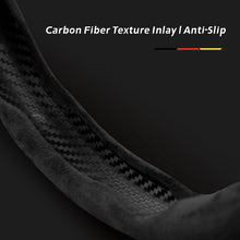 Load image into Gallery viewer, Luxury Custom Alcantara Steering Wheel Cover – Handmade Custom Fit for Porsche 718 911 Macan Cayenne Panamera Taycan All Models – Anti-Slip & Heated Wheel Compatible for Porsche Models