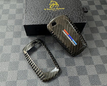 Load image into Gallery viewer, M Performance Genuine Carbon Fiber Keyring Key Fob Cover Pack For BMW M Performance Models Custom Made Exclusive Gift