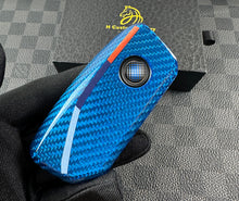 Load image into Gallery viewer, Luxury Blue Fiber Key Fob Cover Case For BMW New i5 XM M60 Model New Generation Key Exclusive Made