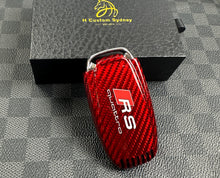 Load image into Gallery viewer, RS Premium Fiber Keyring key Fob Cover Package For Audi RS5 RS6 RS7 R8 old model Custom Made