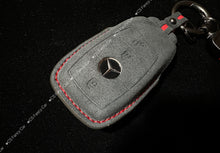 Load image into Gallery viewer, Premium Alcantara Leather Key Fob Cover Case For Mercedes AMG C63s C43 model Custom Made Exclusive Gift