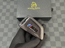 Load image into Gallery viewer, Luxury Genuine Carbon Fiber Keyring Key Fob Cover Kit For BMW M8 Competition Custom Made Exclusive Edition