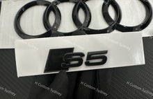 Load image into Gallery viewer, Night Edition S5 Gloss Black Full Badges Emblems Package For Audi S5 8T 2013-2016 Supercharged Model