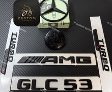 Load image into Gallery viewer, Matte Black Badges Pack For Mercedes AMG GLC53 X254 C254 Exclusive Night Edition