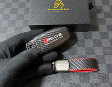 Load image into Gallery viewer, Special Edition RSQ8 Genuine Carbon Fiber Key Cover Keyring Package for Audi RSQ8 Exclusive Made Unique Gift