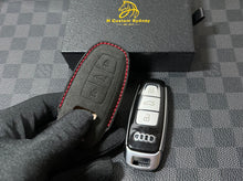 Load image into Gallery viewer, Premium Audi 8Y S3 RS3 Alcantara Key Cover Keychain Set Exclusive Gift Custom Made