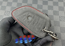 Load image into Gallery viewer, Premium Alcantara and Nappa Leather Key Cover Case Keychain Fit For BMW M3 M4 M5 M8 X3M X4M X5M X6M Competition Models Exclusive Edition