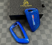 Load image into Gallery viewer, BMW M Performance Edition Premium Fiber Key Fob Cover keychain Pack For BMW M Performance Models Custom Made Exclusive Gift