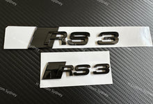 Load image into Gallery viewer, RS3 Gloss Black All Black Badges Package For Audi RS3 8V GY 2013-2023 Exclusive Pack