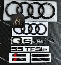 Load image into Gallery viewer, Q5 Gloss Black Full Badges Package For Audi Q5 55TFSIe 50TFSIe 2023-2025 Model Exclusive Pack