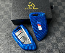 Load image into Gallery viewer, Luxury Carbon Fiber Keyring Key Fob Cover For BMW M Models Custom Made Exclusive Gift