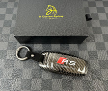 Load image into Gallery viewer, Genuine Carbon Fiber Key Cover Keyring Package for Audi RSQ8 RS7 RS6 RS3 RS etron GT Custom Made