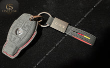 Load image into Gallery viewer, Premium Alcantara Leather Key Fob Cover Case For Mercedes AMG C63s C43 model Custom Made Exclusive Gift