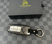 Load image into Gallery viewer, Genuine Carbon Fiber Key Cover Keyring Package for Audi RSQ8 RS7 RS6 RS3 RS etron GT Custom Made