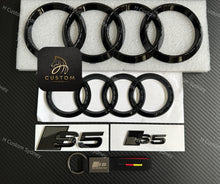 Load image into Gallery viewer, S5 Gloss Black Badges Package For Audi S5 F5 2017-2023 Full Blacked Out Exclusive Pack