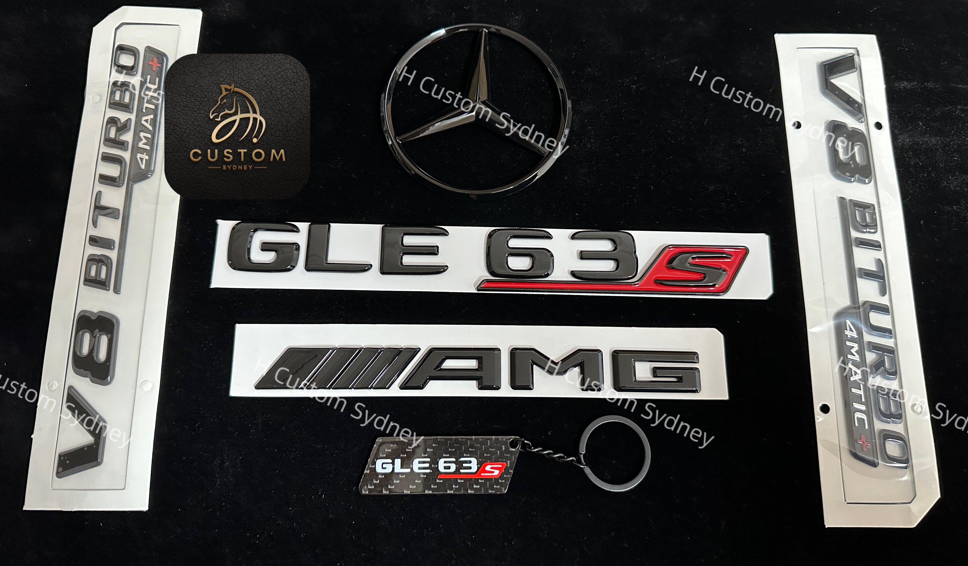 Gloss Black GLE63S Full Badges Package For Mercedes GLE63S V167