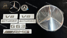 Load image into Gallery viewer, Chrome Silver G63 Full badges Package for Mercedes G63 2019-2023 Exclusive Pack