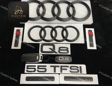 Load image into Gallery viewer, Q8 Matte Black Full Badges Package For Audi Q8 55TFSI Exclusive Pack
