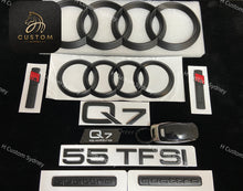 Load image into Gallery viewer, Q7 Matte Black Badges Pack For Audi Q7 55TFSI Exclusive Edition