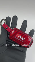 Load and play video in Gallery viewer, RS Premium Fiber Keyring key Fob Cover Package For Audi RS5 RS6 RS7 R8 old model Custom Made