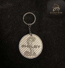 Load image into Gallery viewer, Custom Genuine Carbon Fiber Keyring Keychain For Mustang Shelby