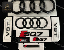 Load image into Gallery viewer, SQ7 Gloss Black Full Badges Set For Audi SQ7 4M 2016-2024 Exclusive Night Edition