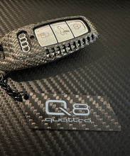 Load image into Gallery viewer, Genuine Carbon Fiber Key Fob Cover Case Pack For Audi Q8 Exclusive Made