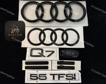 Load image into Gallery viewer, Q7 All Black Badges Pack For Audi Q7 55TFSI Exclusive Night Edition
