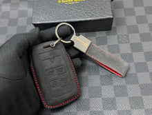 Load image into Gallery viewer, Luxury Alcantara and Nappa Leather Key Fob Cover Case Keychain Pack Fit For Land Rover Defender 110 Custom Made Exclusive Gift
