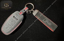 Load image into Gallery viewer, Premium Alcantara Leather RS logo Key Fob Cover Case For Audi RS3 RS6 RS7 RSQ8 RS Etron GT models Exclusive Made
