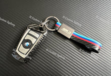 Load image into Gallery viewer, Genuine Carbon Fiber Keyring Key Fob Cover For BMW M2 M3 M3 CS M4 M4 CS  M2 M3 M4 Competition Custom Made Exclusive Gift
