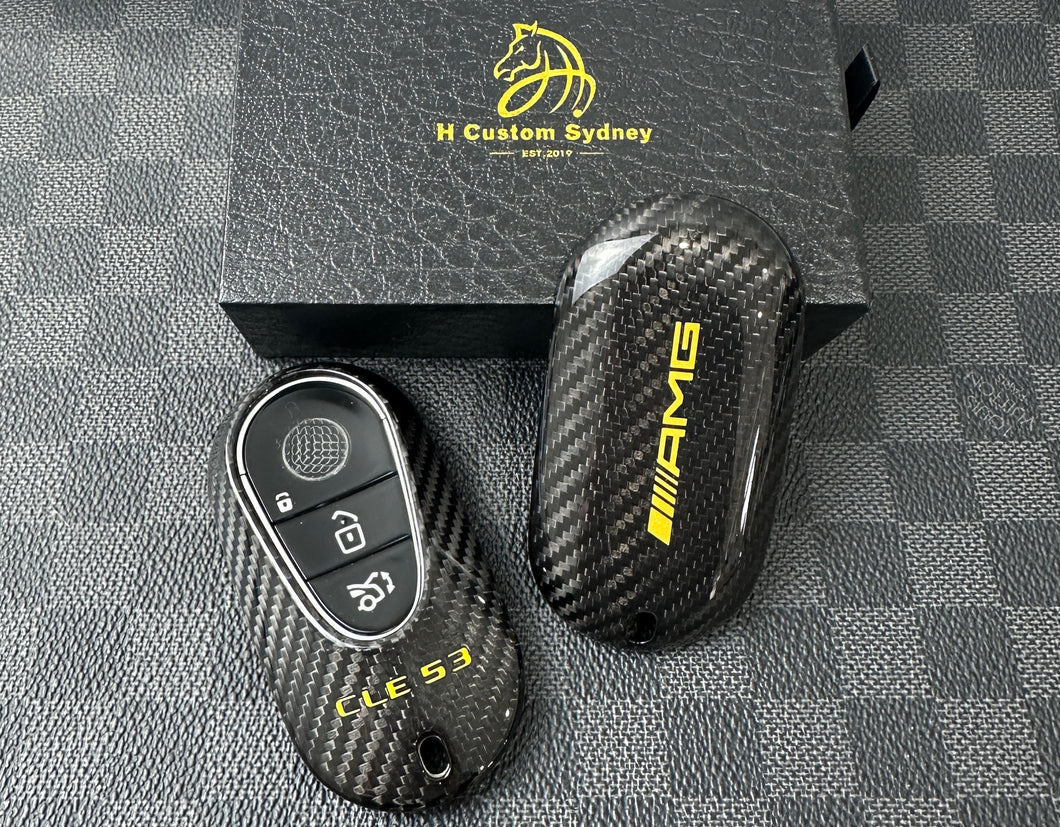 Premium Carbon Fiber Key Fob Cover For Mercedes AMG New CLE53 Model Exclusive Edition