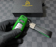 Load image into Gallery viewer, Premium Genuine Fiber Key Fob Cover For New 8Y RS3 Custom Made Exclusive Gift
