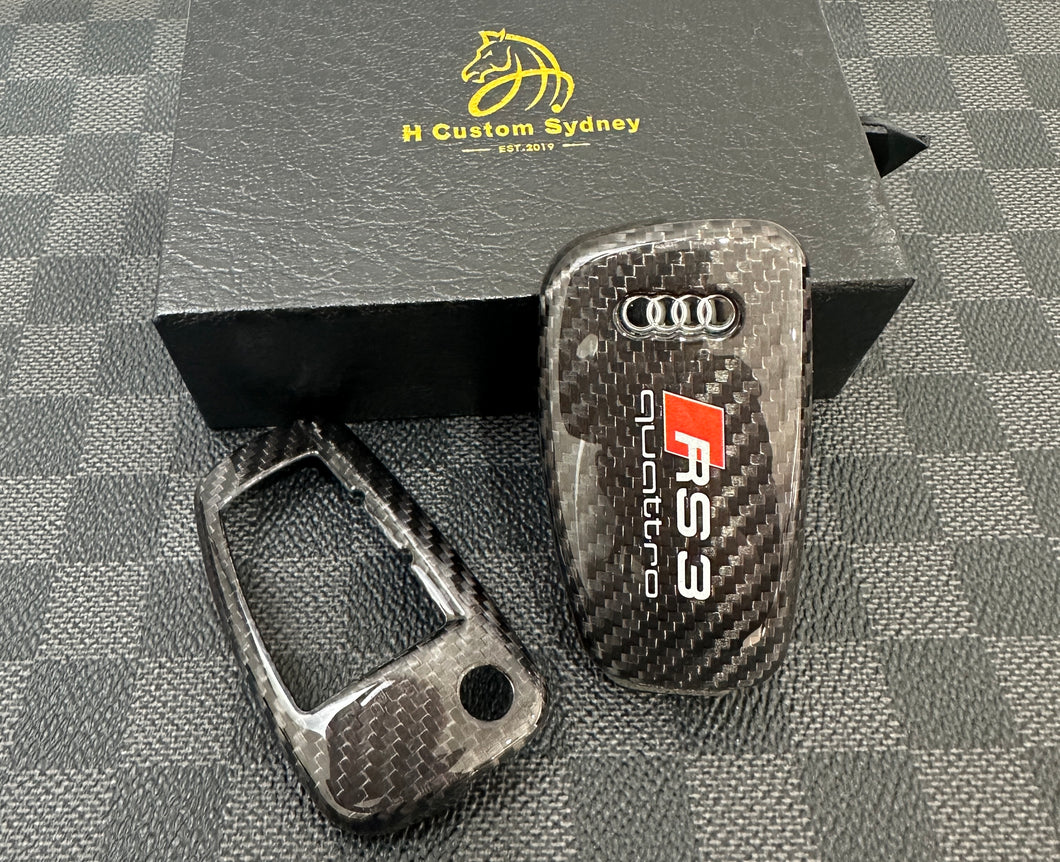 RS3 Premium Carbon Fiber Key Fob Cover Case For Audi RS3 8V Custom Made Exclusive Edition